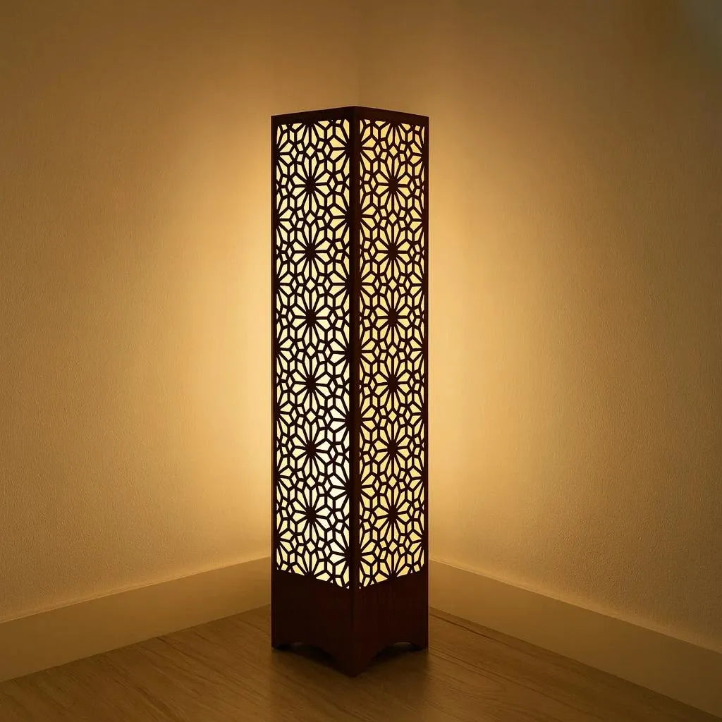 Large Wooden Side Table Lamp For Bedroom