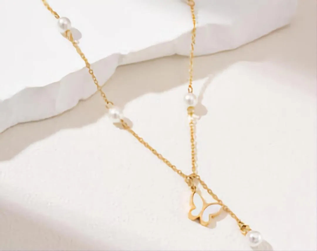 High Quality 2 Layered pearl Necklace with earing